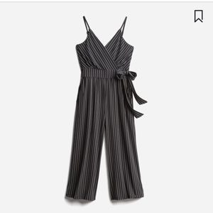 Black and white striped jumpsuit